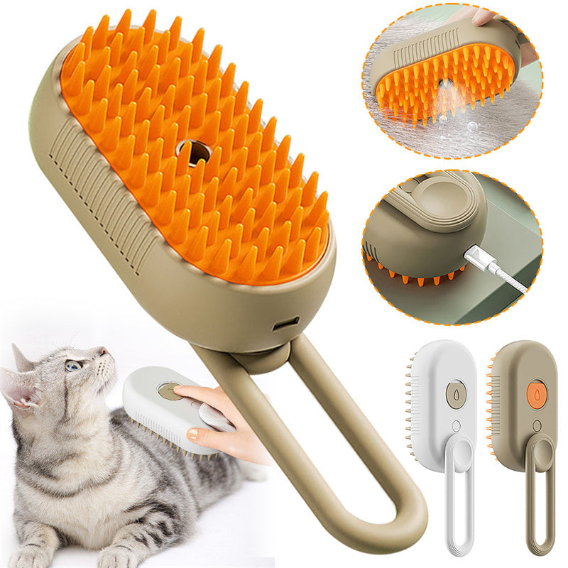 Pecatty-Cat Steam Brush Steamy Dog Brush 3 In 1 Electric Spray Cat Hair Brushes For Massage Pet Grooming Comb Hair Removal Combs Pet Products